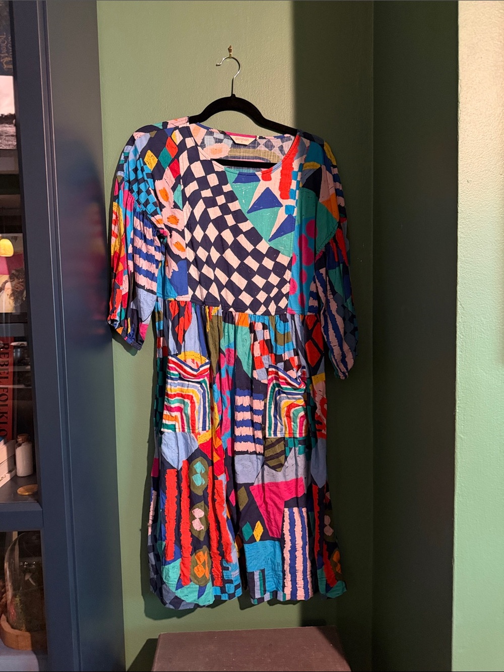gorman Multi-Color Geometric Print Midi Dress